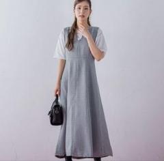 vicky ビッキー スキッパー ツイード ネックジャンパースカート M