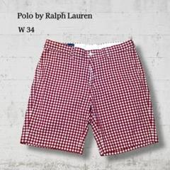 Polo by Ralph Laurenギンガム赤×白34ショートパンツF751