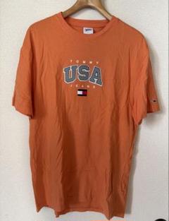 TOMMY JEANS USAロゴ Tシャツ Lサイズ オレンジ