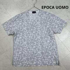 EPOCA UOMO 【XL相当】グレンチェックかすれフラワーカットソー