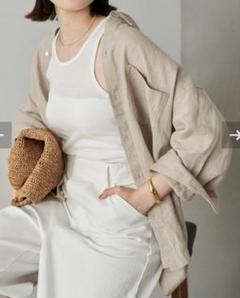 Plage Linen Big シャツ ナチュラル タグ付