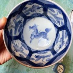 古伊万里　染付　鳳凰　龍　牡丹唐草　ご飯茶碗　4客 古伊万里(柿右衛門様式) 牡丹唐草に鳳凰文 水注 元禄時代 | 古