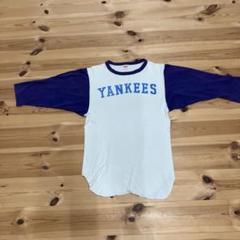 70s healthknit Yankees 染込プリント　XL