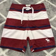 美品！Abercrombie & Fitch サーフパンツ 赤白ストライプ　XS