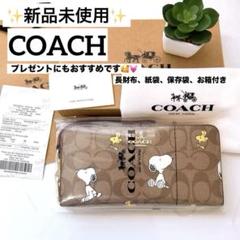 ✨新品未使用✨COACH スヌーピー　シグネチャー柄　長財布　お箱など付き
