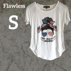 Flawless 【S】半袖 Tシャツ アメリカ国旗 女の子 白 ホワイト 夏