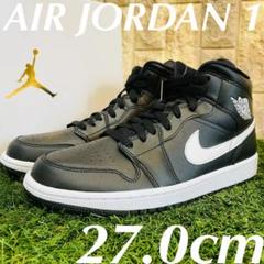ナイキ ウィメンズ エア ジョーダン 1 ミッド NIKE スニーカー 白 黒