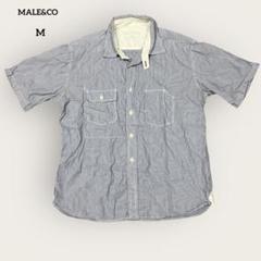 MALE&CO カジュアルストライプコットンシャツ ベーシック M
