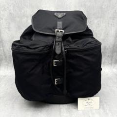 【希少】プラダ　リュック　三角ロゴ　テーストナイロン　ブラック　大容量　V130 希少】プラダ リュック 三角ロゴ テーストナイロン ブラック 大