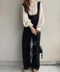 美品【JUNOAH】タックサロペット