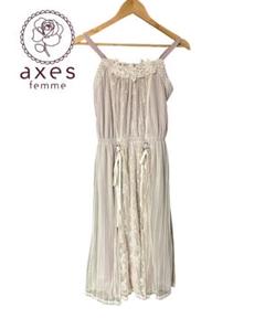 アクシーズファム axes femme レース×チュールキャミワンピ Mサイズ