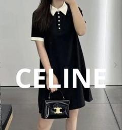 未使用⭐︎定価324,500円セリーヌ　ミニポロドレス半袖ワンピース トリオンフ 未使用⭐︎定価324,500円セリーヌ ミニポロドレス半袖ワンピース