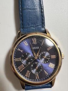 GUESS 青 ゴールド クロノグラフ 腕時計