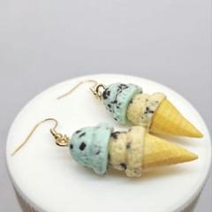 アイスクリーム、アイス、チョコミント、チョコチップ、ピアス、イヤリング