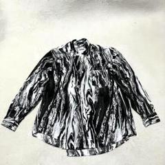 BOWWOW MARBLE OFFSET SHIRTS L 総柄 アシンメトリー