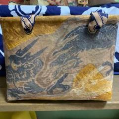 セール　一閑張　かごバッグ　龍