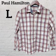 Paul Hamilton 【L】チェック柄 長袖シャツ ネルシャツ 古着