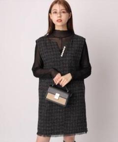 ♥️クリーニング済み♥️美品【Rirandture】１前後2Wayシフォンワンピ リランドチュール Rirandture 24SS 前後2wayラメニット