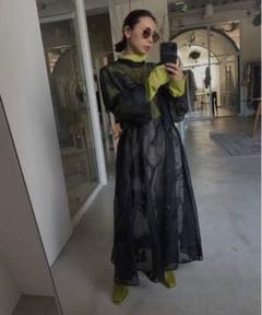 RUBBER PAINT ART SHEER DRESS（ワンピース）｜Ameri（アメリ
