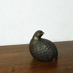 西池昭彦ウズラ 陶の置物鶉置物