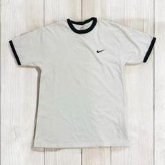 Nike L ホワイト リンガーt 90s 古着　ナイキ　vintage 90s dead stock OLD NIKE オールドナイキ リンガーtシャツ