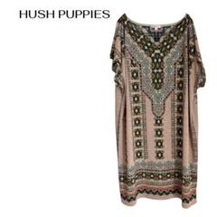 HUSH PUPPIES 五分袖膝丈ワンピース　エスニック　リゾート旅行