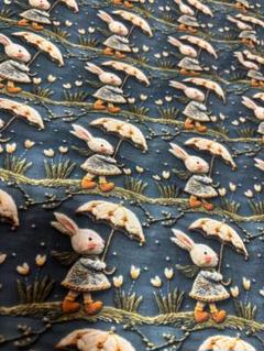 ‪ஐ‬⋆*刺繍 うさぎ 傘 3Dプリント 生地約45×110