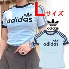 希少L☆アディダス リニア グラフィック カリTシャツ 青 夏コーデ 韓国 希少XL⭐️adidas リニアグラフィック カリTシャツ ブルー