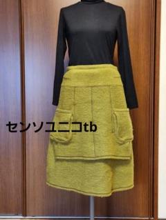 【メーカー再生品】 お値下げ☘️美品❣️センソユニコ tbのステッチが楽しいカーキ スカート