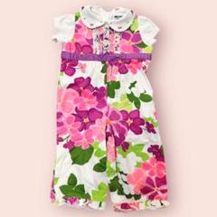 ベビー服　サロペット　セットアップ　レトロ　ポップ　花柄　ヴィンテージ　古着