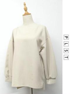 T238/美品 PLST 長袖ブラウス とろみ ドロップショルダー Vネック