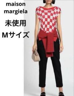 未使用　MM6メゾンマルジェラ　変形ニットセーター　ブロックチェック柄　Mサイズ