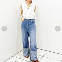 美品✨Johnbull ジョンブル　クラッシュデニムパンツ フレアシルエット