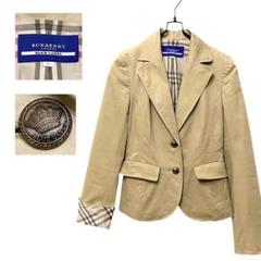 美品　BURBERRY BLUELABEL　テーラードジャケット　レディースM バーバリー ブルーレーベル テーラード ジャケット スプリング