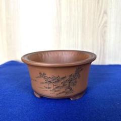 盆栽鉢4.5号 丸鉢絵付け 植木鉢・ミニ盆栽 - メルカリ
