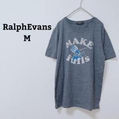ラルフエヴァス　カットソー　Tシャツ　半袖　ロゴ　プリント　綿混　薄手　M