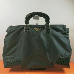 ★もも★極美品♡ PRADA プラダ　ハンドバッグ　クロコ型押し b0a74819e8ab97c78d13ab31d0062d