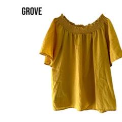 GROVEグローブ　半袖トップス　２WAY オフショルダー　ギャザー　派手色