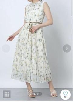 アプワイザーリッシェ♡ラインフラワーパイピングワンピース　花柄　ノースリーブ アプワイザーリッシェ♡ラインフラワーパイピングワンピース 花