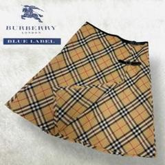 美品✨バーバリーブルーレーベル❣️スカート　ノバチェック　ホースロゴ　ベルト付き BURBERRY BLUE LABEL - バーバリーブルーレーベル ノバチェック