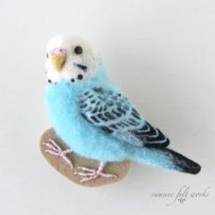 羊毛フェルト*セキセイインコのブローチ