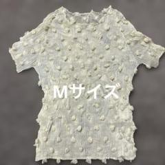 ISSEY MIYAKE イッセイミヤケ　オフホワイトのトップス　半袖シャツ ISSEY MIYAKE イッセイミヤケ オフホワイトのトップス 半袖