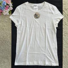 【美品】シャネル ブローチ 半袖Tシャツ P37838 コットン 白 34 S 美品】シャネル ブローチ 半袖Tシャツ P37838 コットン 白 34 S