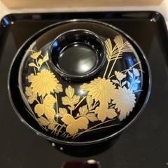漆器 椀 6個セット 黒地 金色花模様 漆器 椀 5セット 金色花模様 - メルカリ