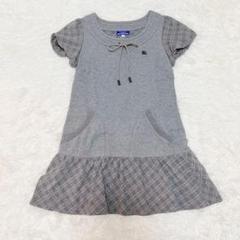バーバリーブルーレーベル　ワンピース　チェック　チュニック　ロゴ刺繍　y2k バーバリーブルーレーベル ワンピース チェック チュニック ロゴ