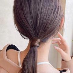 【在庫限り】ウィッグゴム　ダークブラウン　結び目隠し　つけ毛　ヘアアレンジ　韓国