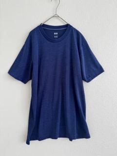 ユニクロ　半袖 Tシャツ　ネイビー　メンズ　 L 速乾性　伸縮性