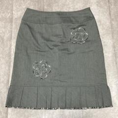 美品　ルネ　Rene (36) 膝丈　花モチーフ　タイトスカート　日本製