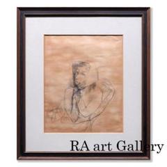 ART - 国吉康雄 スカーフをした女 紙に鉛筆 人物画 鑑定書付 女性像 絵画 真作保証 国吉康雄 スカーフをした女 紙に鉛筆 人物画 鑑定書付 女性像