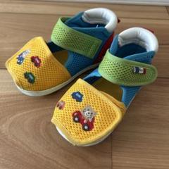 ミキハウス　ホットビスケット　ベビーサンダル メッシュ 14.5センチ